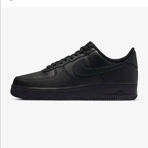 Black Nike Air Force 1s size 9